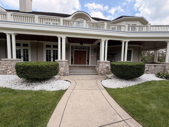 Manicured estate lawn and landscaping